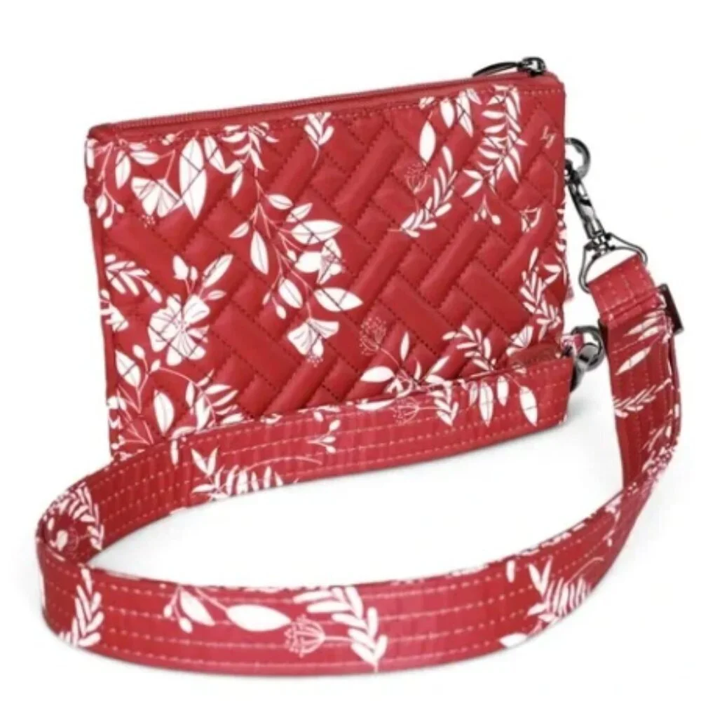 EUC- LUG- Peekaboo Crossbody wristlet- FLOURISH RED